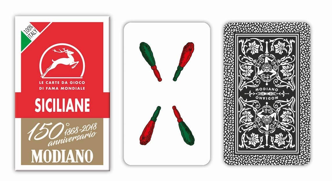 Modiano Siciliane Italian Playing Cards - 150th Anniversary Edition - Front side picture